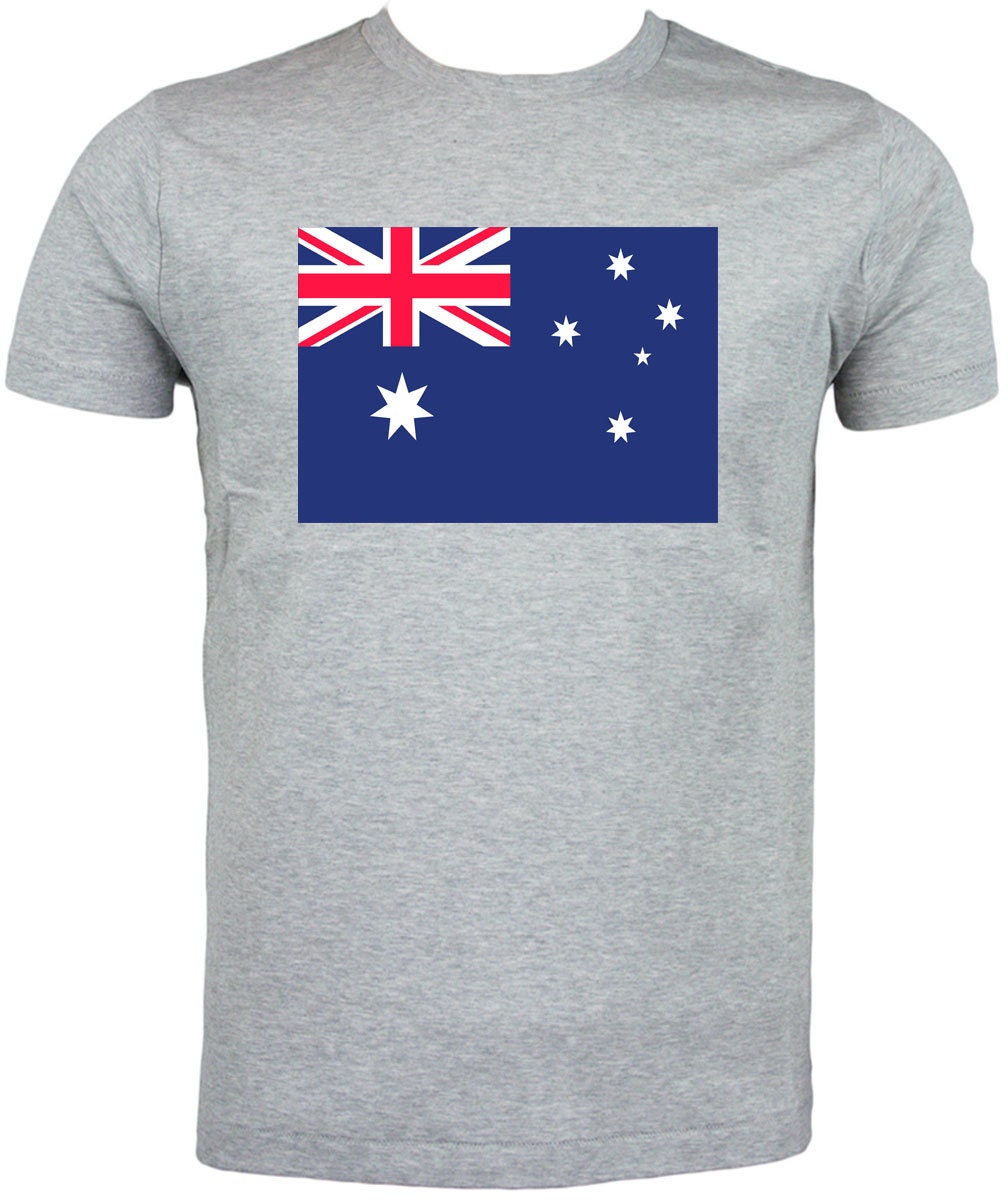 Australian Flag T Shirt. Classic Round Neck Short Sleeved Etsy