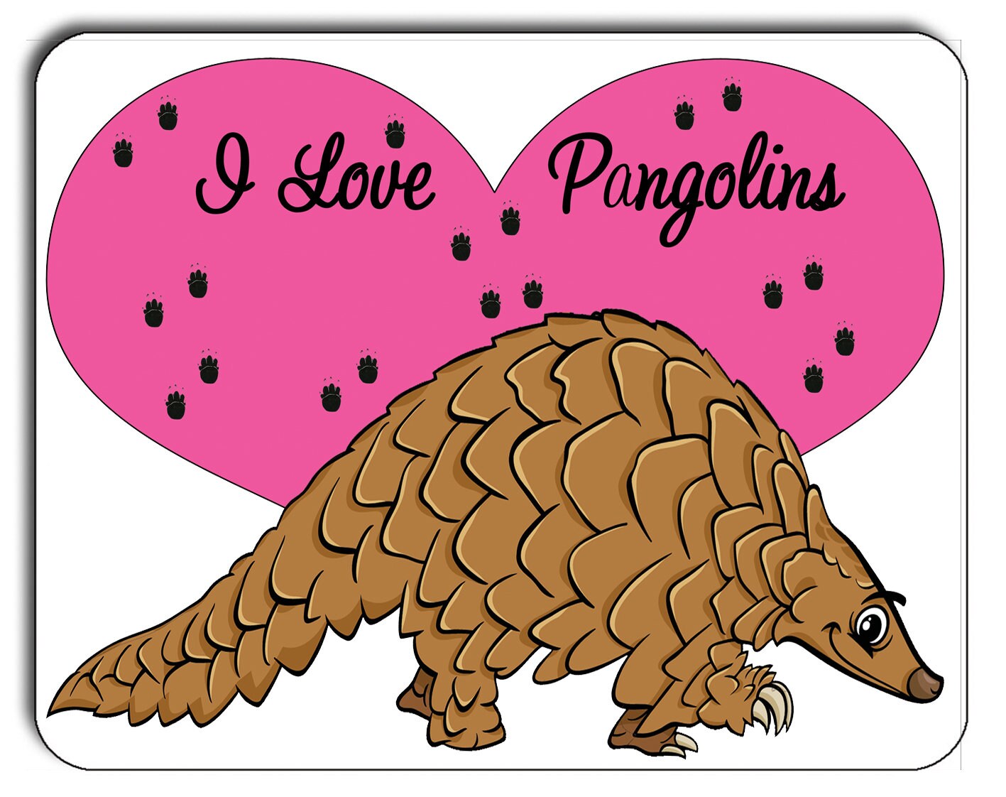 I Love Pangolins Mouse Mat Mouse Pad Pangolin Computers & Peripherals