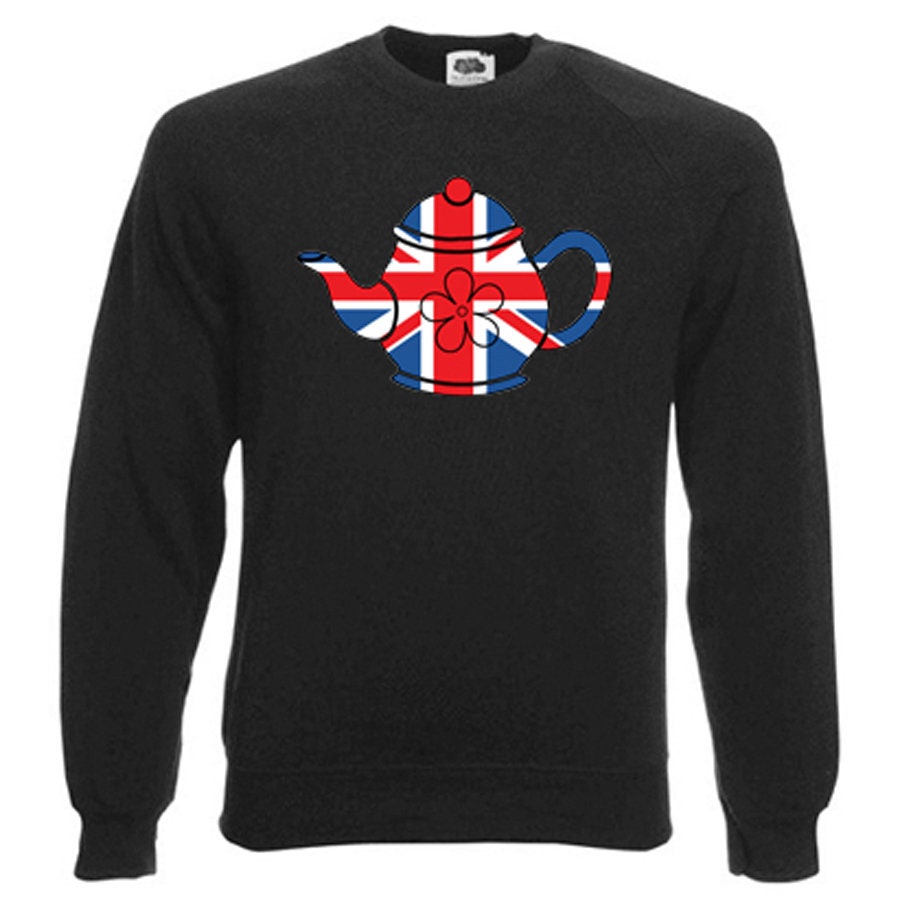 Best of British Union Jack Teapot Sweatshirt. Fleecy Lined Etsy