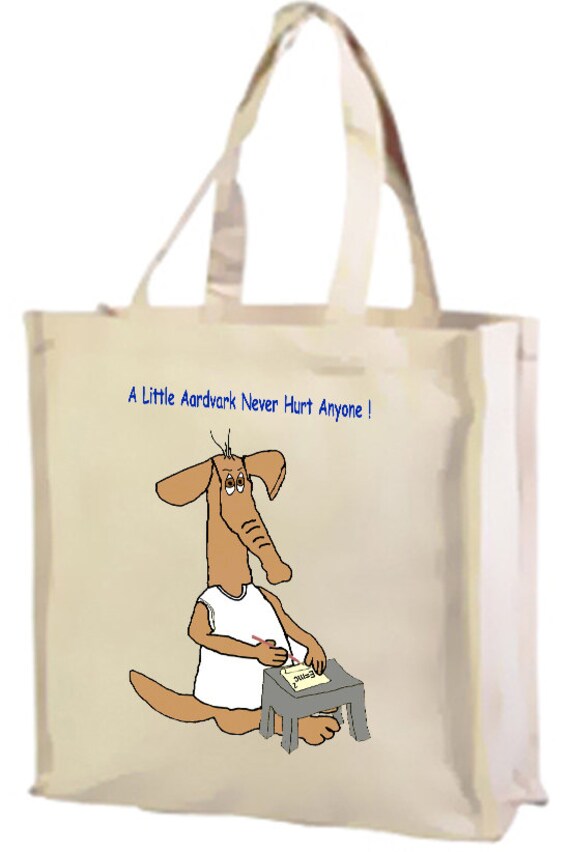 A Little Aardvark Cotton Shopping Bag With Gusset and Long Handles Etsy Ireland