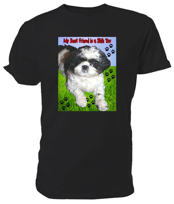Shih Tzu T Shirt Classic Round Neck Short Sleeved Choice Of Etsy
