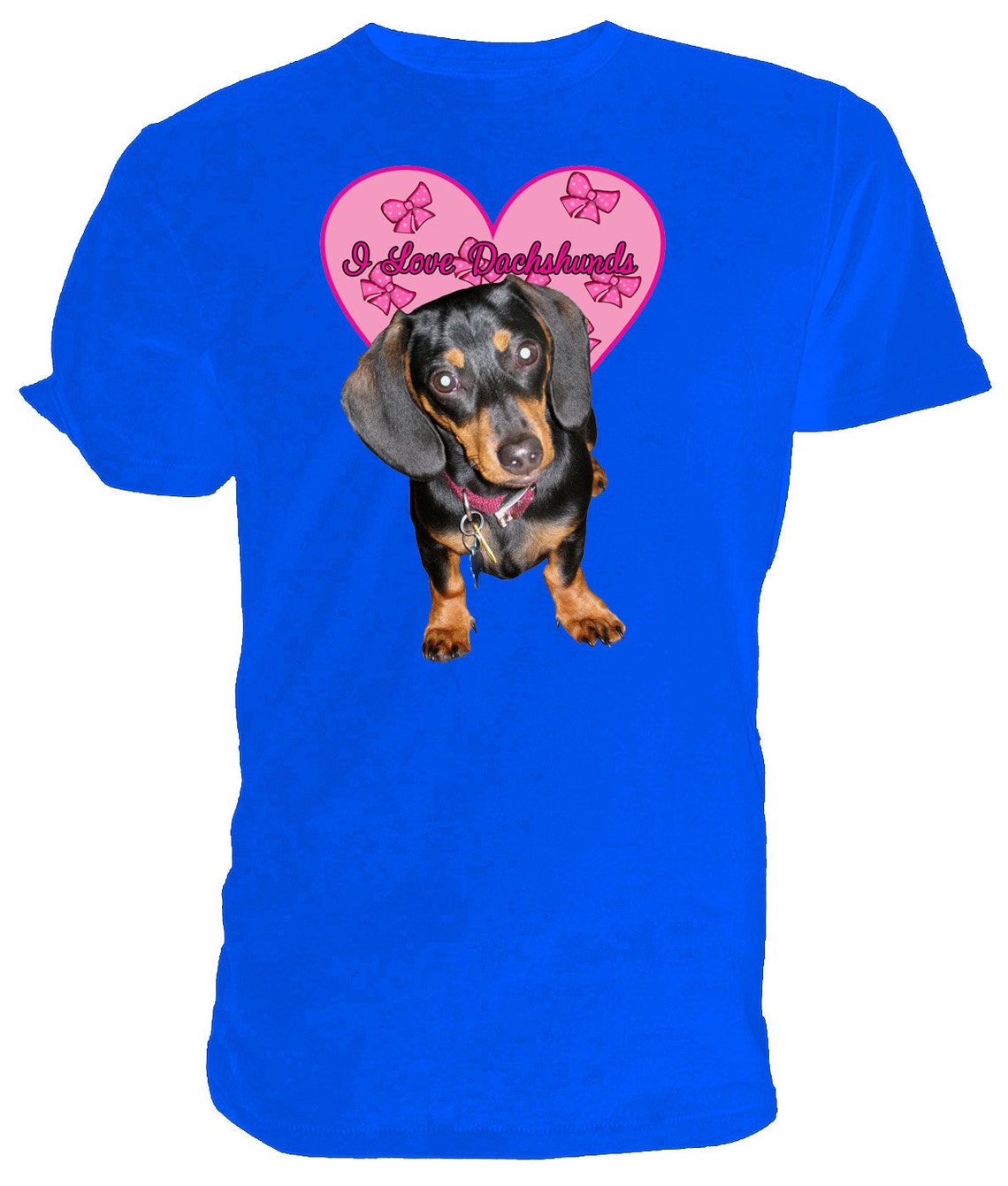 I Love Dachshund Dogs T shirt. classic round neck short Etsy