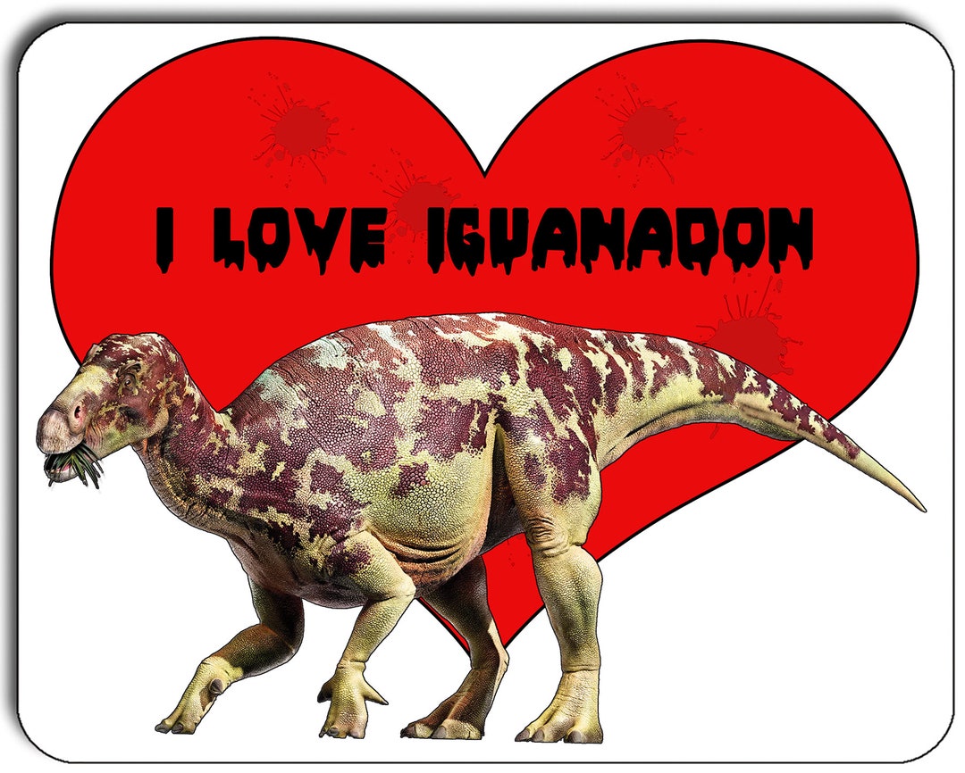 I Love Iguanodon Mouse Mat, Mousepad, Dinosaur Collection - Etsy España