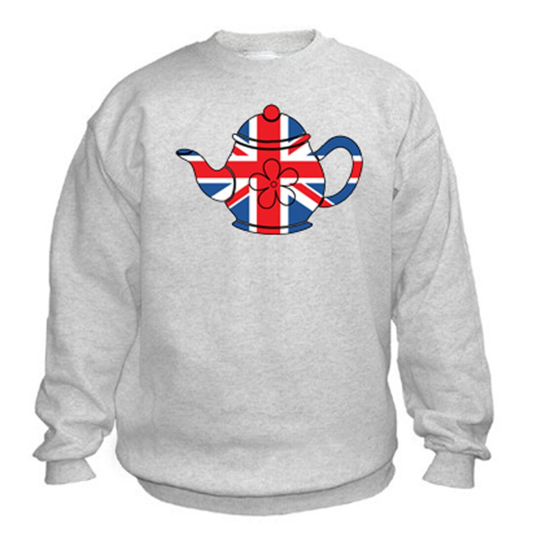 Best of British Union Jack Teapot Sweatshirt. Fleecy Lined Etsy UK