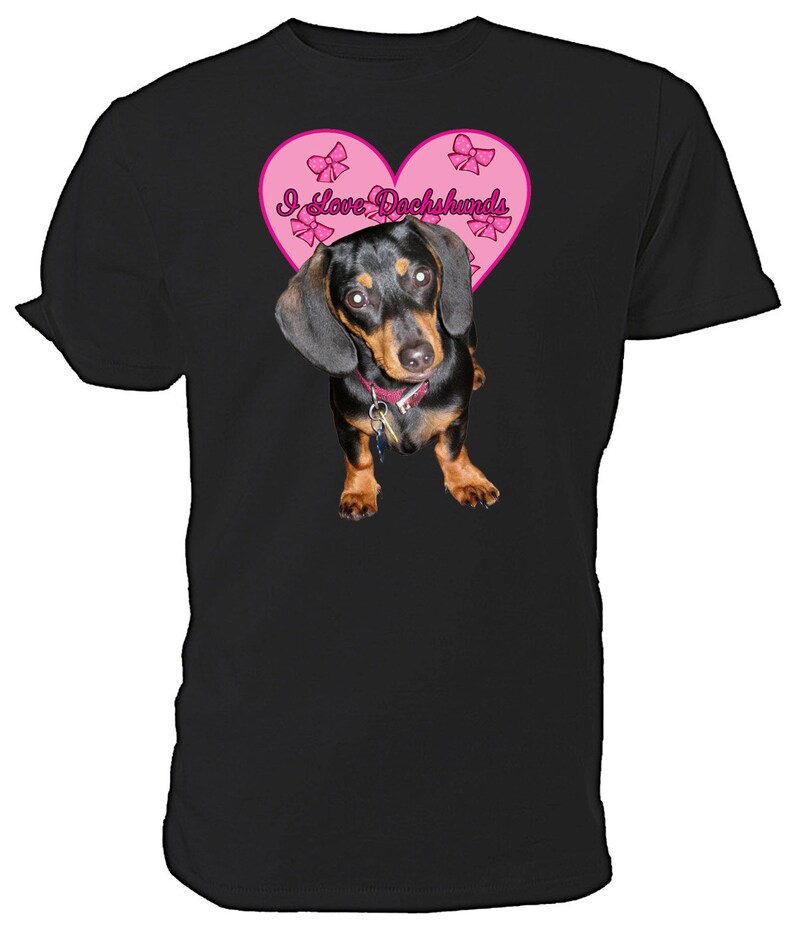 I Love Dachshund Dogs T Shirt. Classic Round Neck Short - Etsy UK