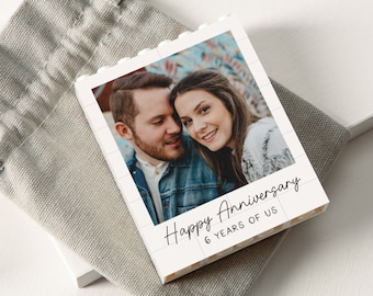 Personalised Photo Building Block Anniversary Gift | Custom Photo Gift for Couples | Genuine LEGO® Brick Couples Gift for Him
