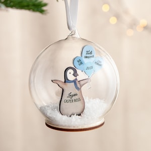 Penguin First Christmas Baby Details Bauble