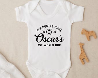 It's Coming Home World Cup Personalised Babygrow