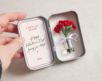 A Dozen Forever Roses Keepsake in Mini Tin | Red Roses Valentine's Day Gift for Her