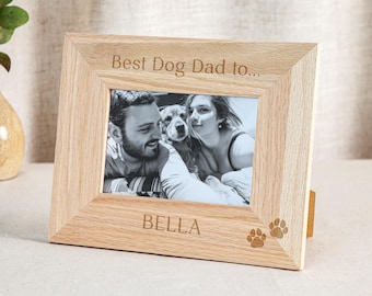 Best Dog Dad Engraved Photo Frame | Fathers Day Gift from Dog