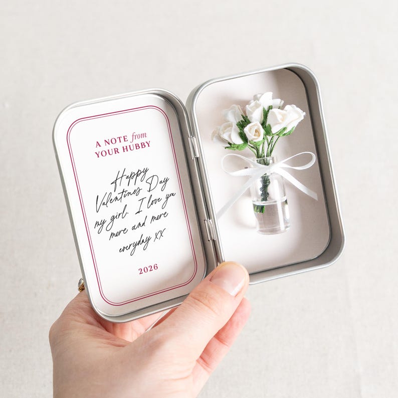 A Dozen Forever Roses Keepsake in Mini Tin | Red Roses Valentine's Day Gift for Her image 4