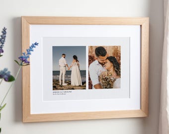 Double Photo Cotton Anniversary Print | 2nd Anniversary Gift for Couples | Cotton Gift for Anniversary