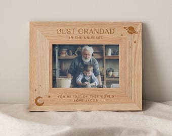 Moon & Planet Design Engraved Photo Frame | Father's Day Frame