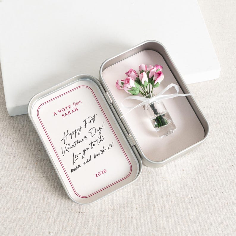 A Dozen Forever Roses Keepsake in Mini Tin | Red Roses Valentine's Day Gift for Her image 2