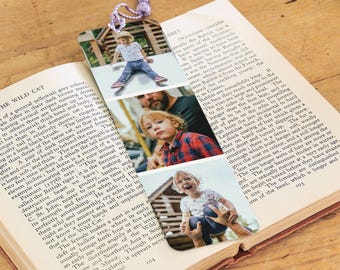 Personalised Father's Day 3 Photo Bookmark | Custom Gift for Dads | Metal Bookmark