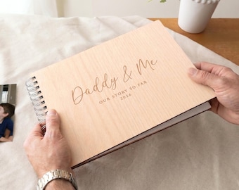 Daddy & Me Wooden Memory Scrapbook | Father's Day Photo Book