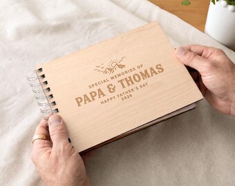 Adventure Memories Wooden Scrapbook | Father's Day Photo Book