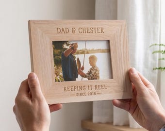 Fishing Memories Engraved Photo Frame | Gift for Fisherman Dads