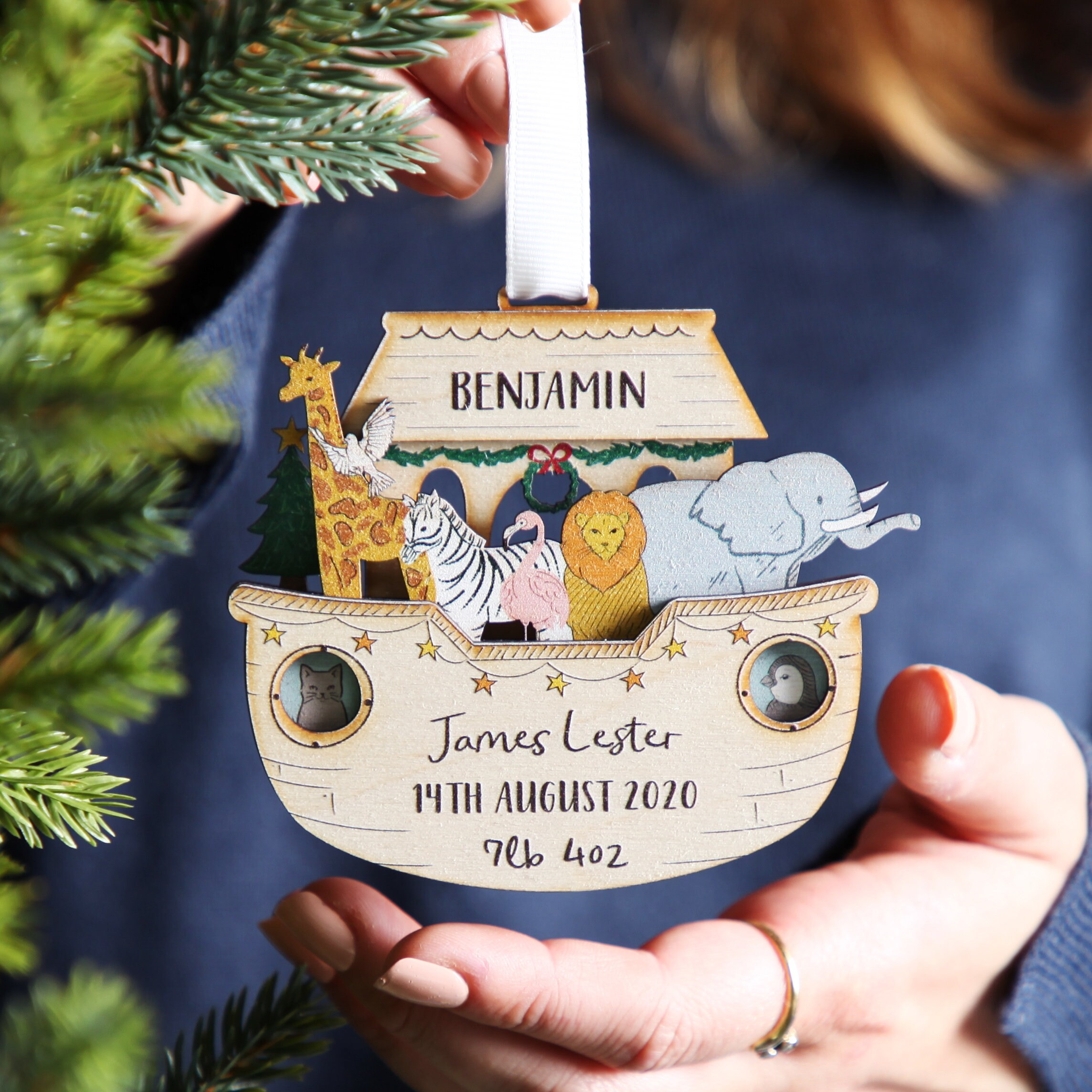 Noahs ARK Personalized Christmas Tree Ornament