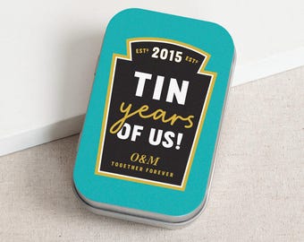 Tin Years of Us Magnet Keepsake in a Tin | 10th Anniversary Gift