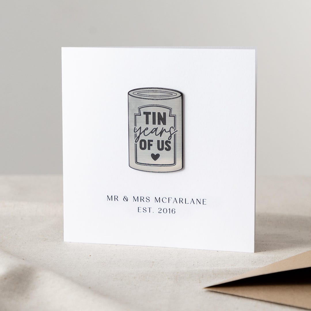 Tin Years of Us 10 Year Anniversary Card - Etsy