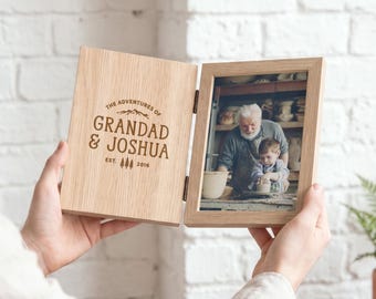 Personalised Adventure Memories Wooden Photo Frame | Father's Day Frame