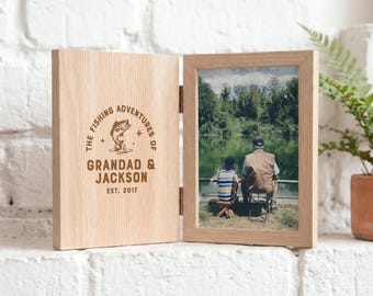 Fishing Memories Wooden Photo Frame | Fisherman Father's Day Frame