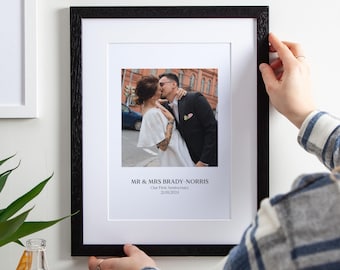Custom Photo and Caption Paper Anniversary Print | 1st Anniversary Gift for Couples | Paper Gift for Anniversary