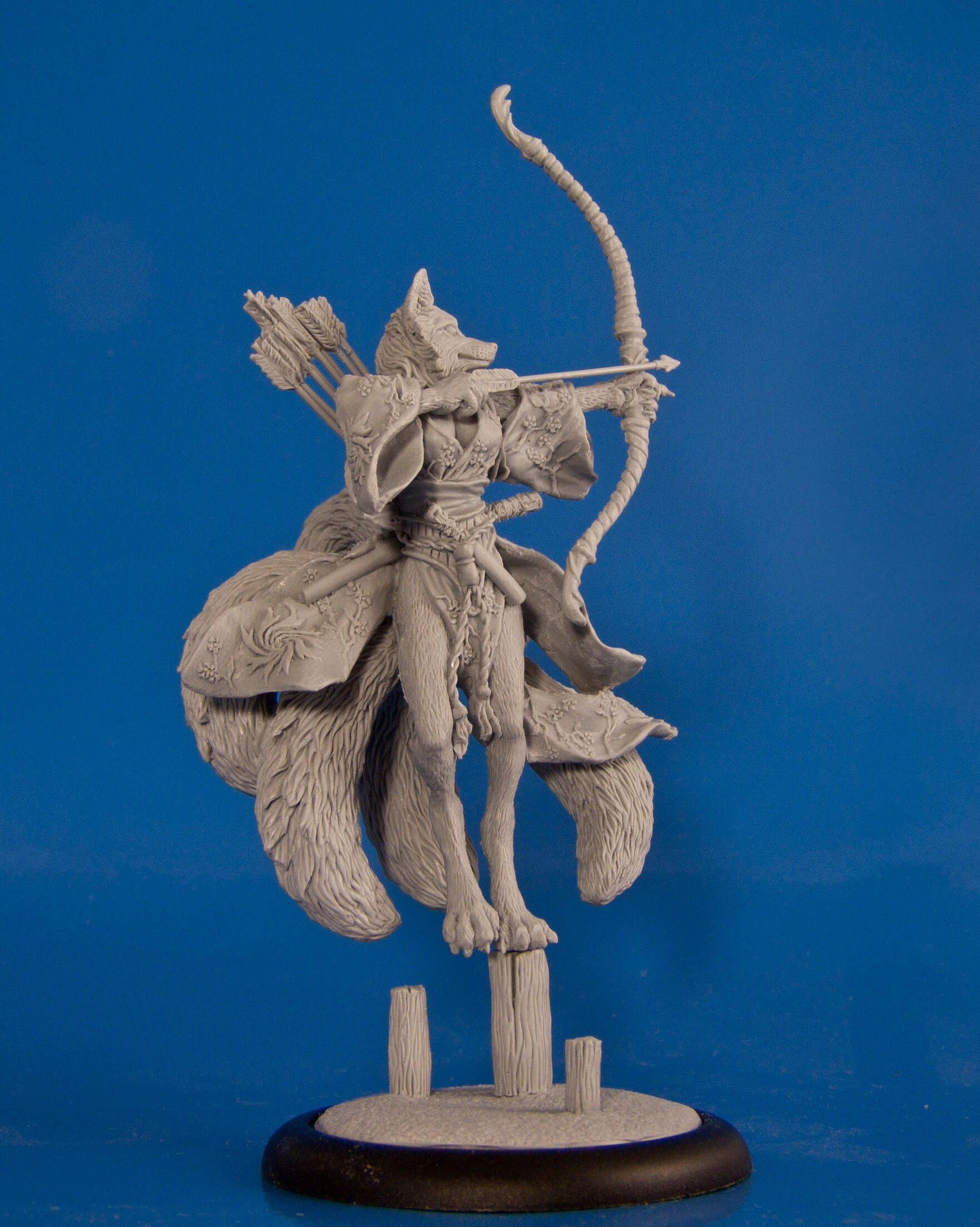 YUMIKO Kitsune archer Fantasy Resin Miniature D&D Etsy