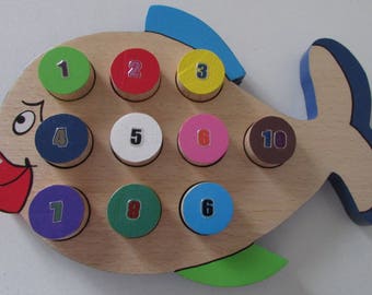 Wood to learn numbers and colors
