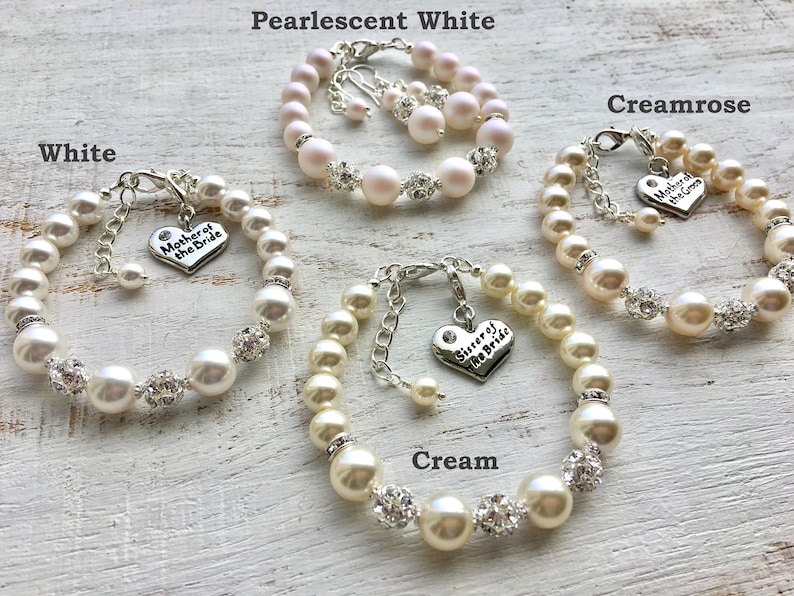 Bridal Pearl Jewelry Bridal Jewelry Set Pearl Jewelry Set Wedding Pearl Necklace Wedding Jewelry Set for Brides and Bridesmaids Swarovski image 9