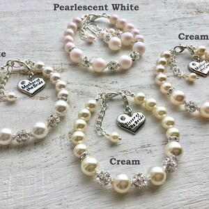 Mother of the Bride Gift from Daughter, Mother of Bride Jewelry Set, Mother in Law Gift from Groom, Wedding Day Pearl Bracelet and Earrings image 7