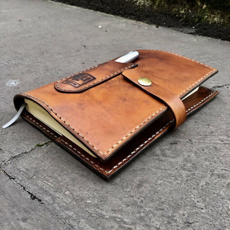 Leather journal cover Etsy