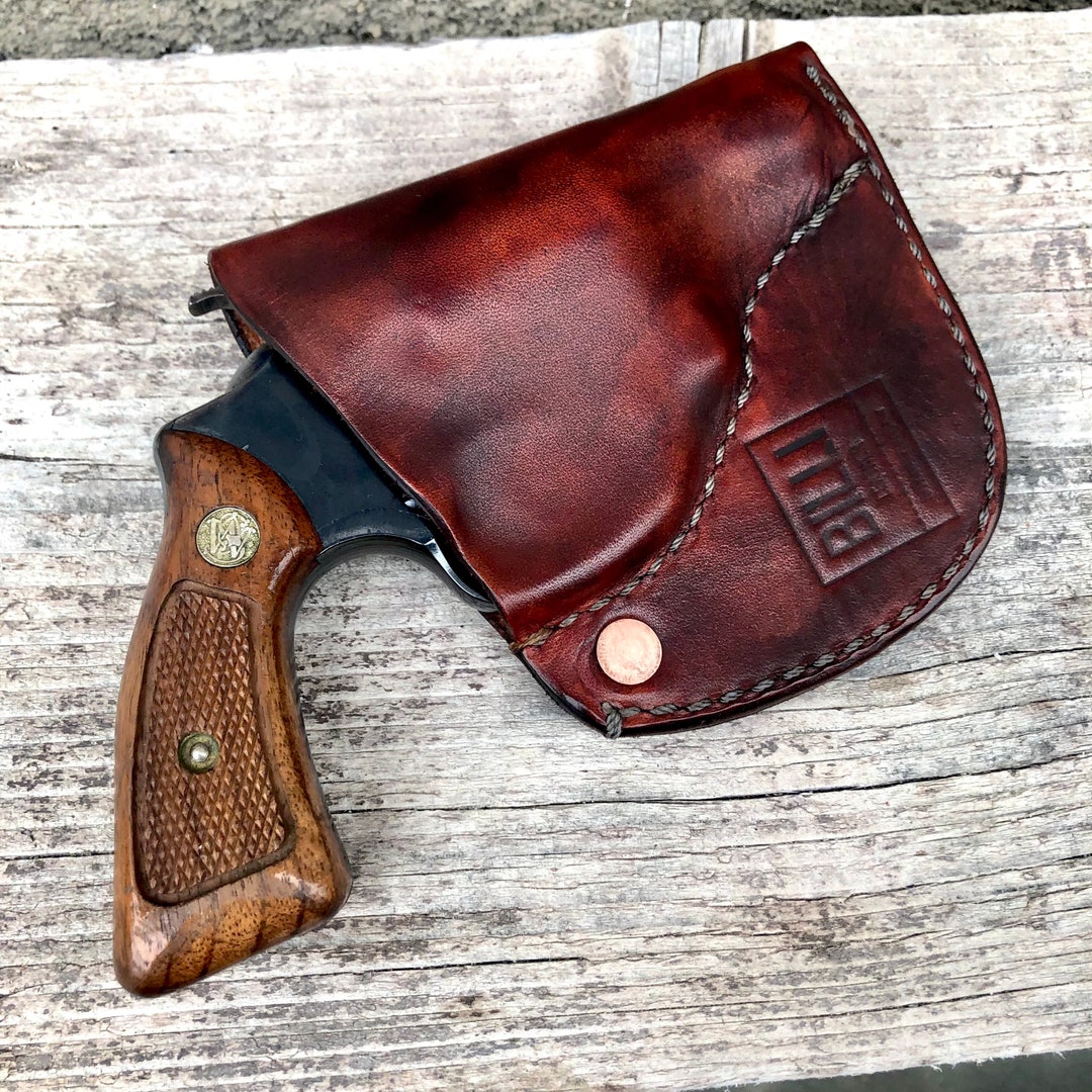 Handmade Leather Concealed Carry Pocket Holster for S&W 36 Two Inch