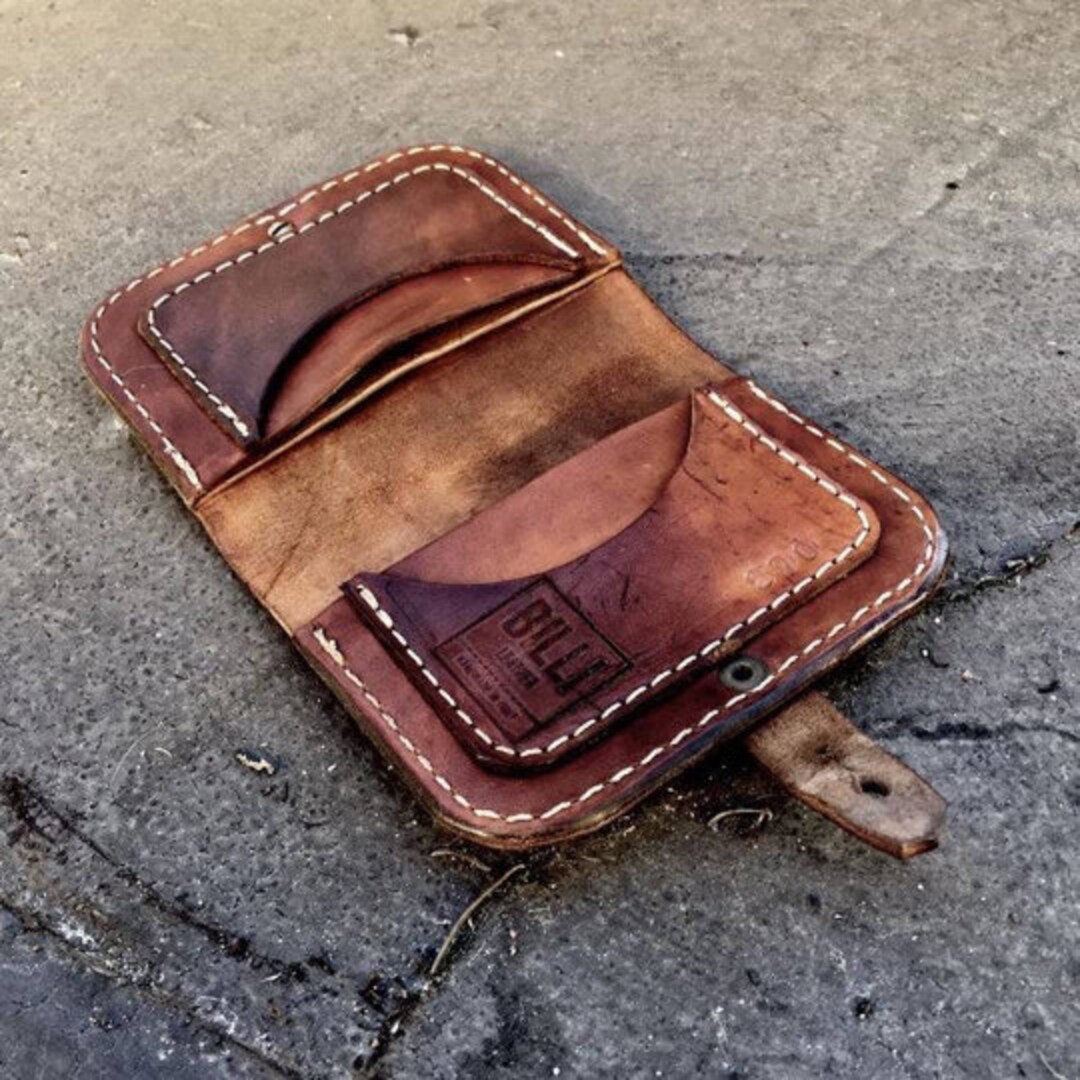 Leather Wallet, With Brass Twin Closure - Etsy