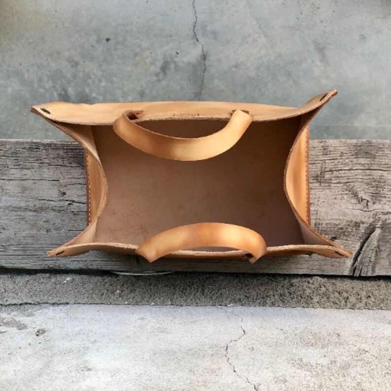 Tool Bag in Natural Leather With Brass Rivets Etsy