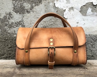 Borsa porta attrezzi cuoio pesante, indistruttibile, cartella di cuoio da uomo, donna, lavoro, ufficio, porta attrezzi di cuoio