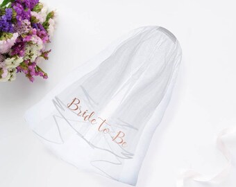 Bride To Be Bachelorette Veil, Bride to Be Veil, Future Mrs Veil, Bachelorette Party Veil, Double Layer Veil, Bachelorette Rose Gold Veil