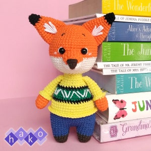 Hako Amigurumi Book Club Series - Felix the Fox Crochet Pattern (PDF) by Hako Amigurumi
