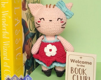 Hako Amigurumi Book Club Series - Catherine the Cat Crochet Pattern (PDF) by Hako Amigurumi