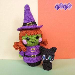 Marylin the Cute Witch Crochet Pattern (PDF) by Hako Amigurumi