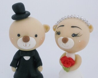 Lustige Hochzeitstortenfiguren ( Tiere ) Bär Bear Cake Topper