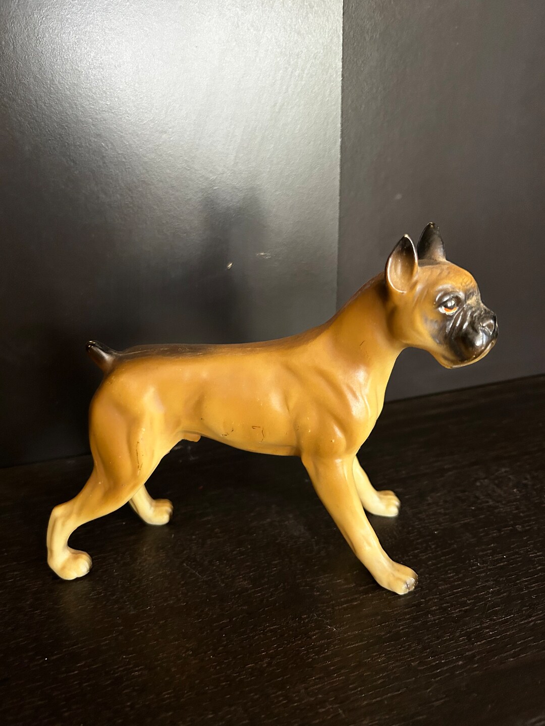 Vintage Boxer Dog Figurine Plastic Etsy