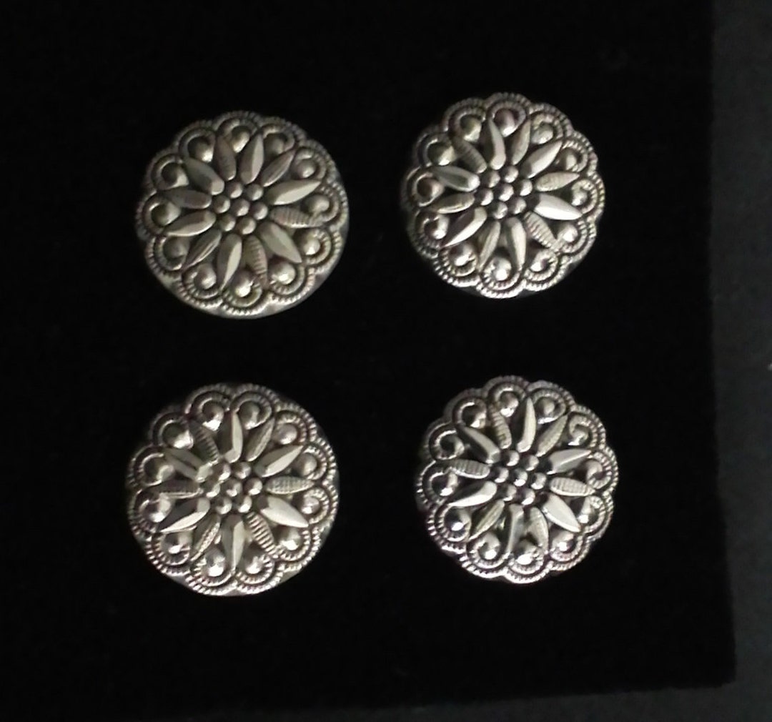 NUMBER Pins in Pewter Concho Set of 4 Etsy
