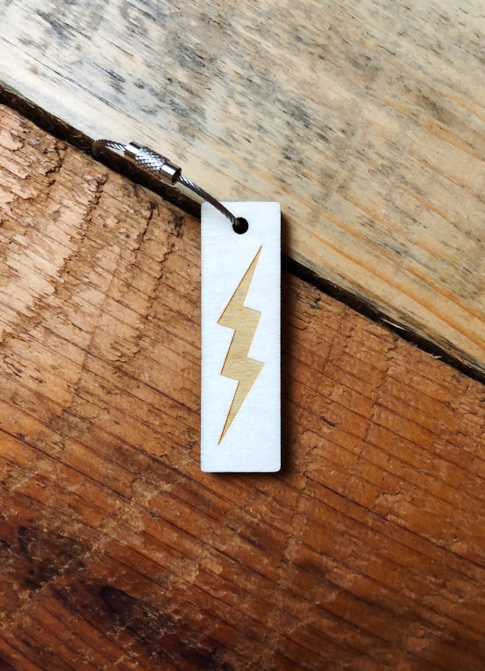 Lightning Bolt Keychain Lightning Bolt Laser Engraved Etsy