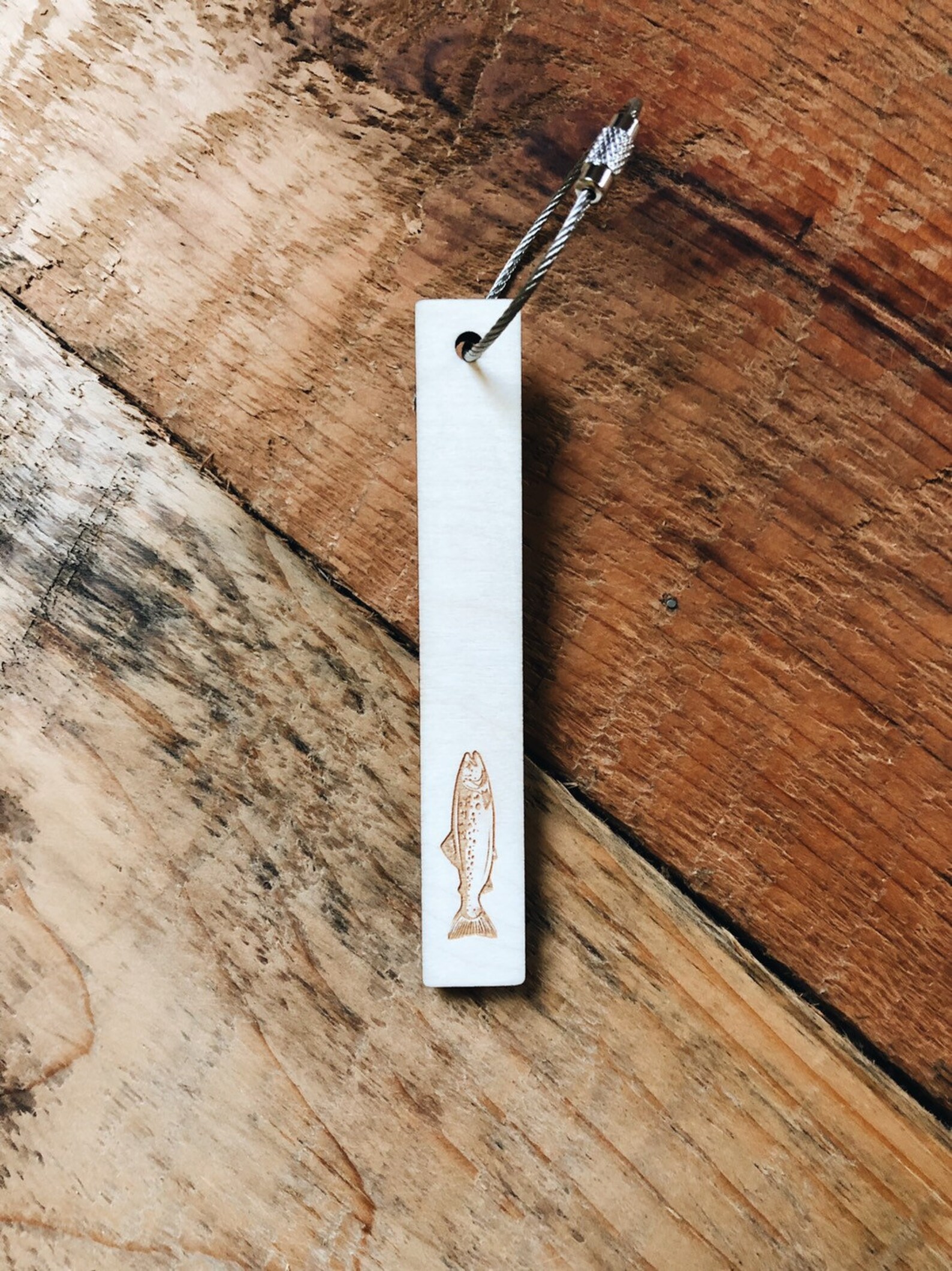 Trout Keychain Fly Fishing Keychain Laser Engraved Etsy