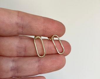 INTERRUPTED studs- minimalist earrings - 14kt solid gold- by STICKTAILS