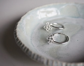 FLOWERPOWER hoop earrings - sterling silver - by STICKTAILS