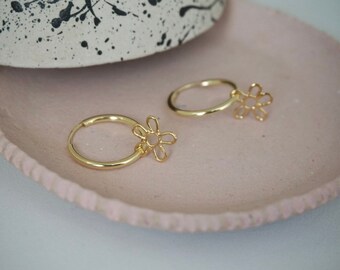 FLOWERPOWER hoop earrings - gold plated sterling silver - by STICKTAILS