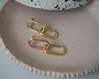 ANCHOR BIG earrings - gold plated sterling silver - by STICKTAILS